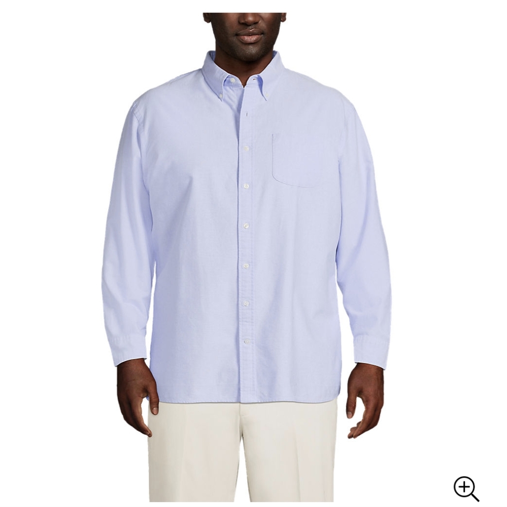 Men's Big and Tall Traditional Fit cotton denim button down Oxford Shirt 3XL/T